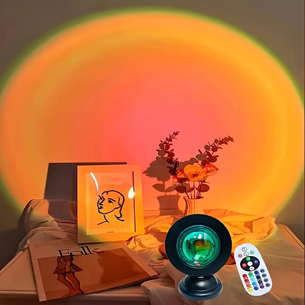 Shopdroplo Sunset Lamp - Create a Serene Evening Ambiance with Blissful Sunset Lighting - Perfect for Home Décor and Relaxation