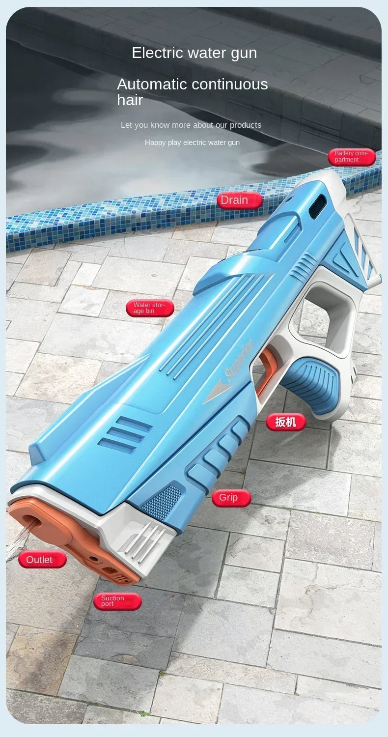 Shopdroplo™ 43cm Full Electric Water Gun – Auto-Fire Toy for Kids (Summer Fun Edition)