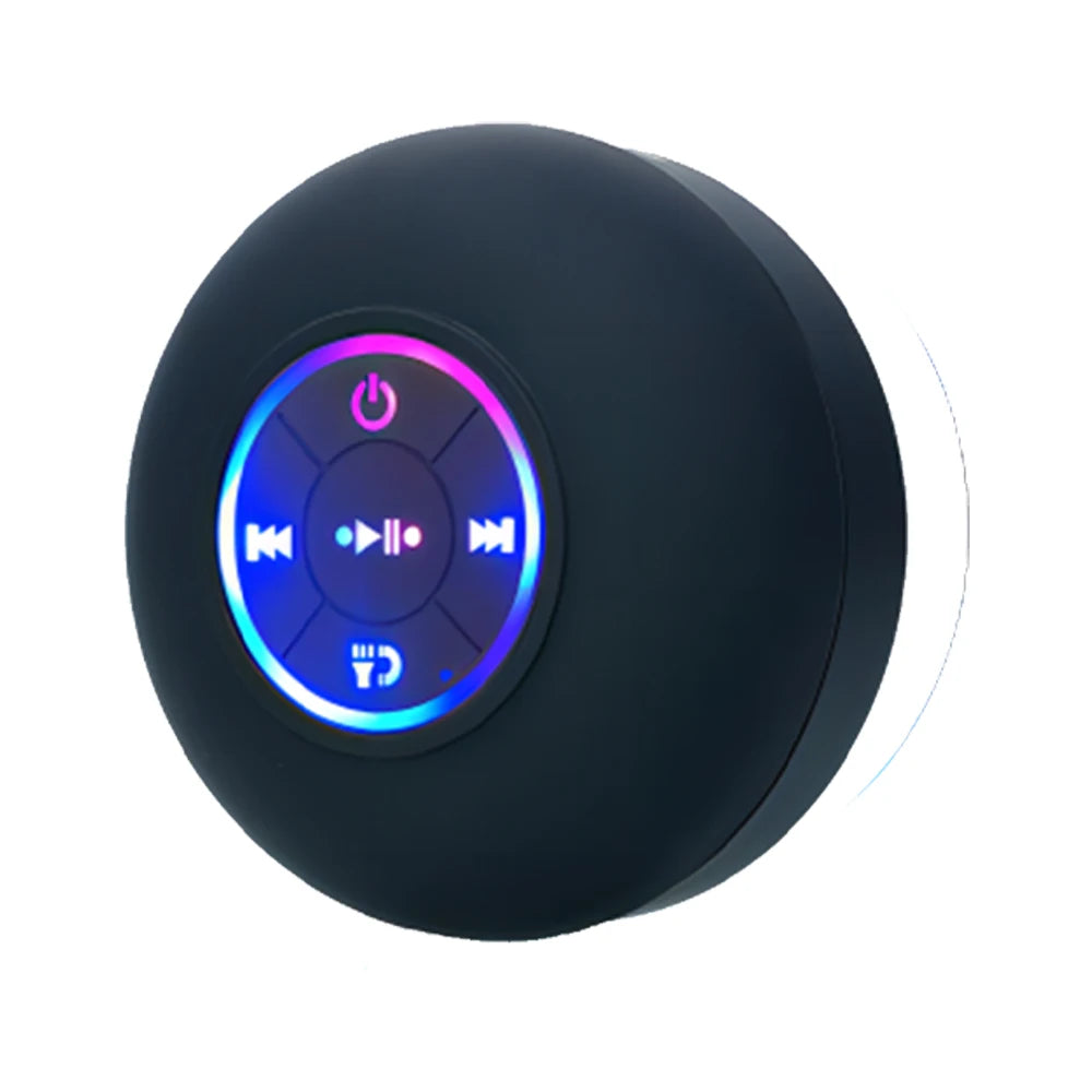 Shopdroplo™ Mini Waterproof Bluetooth Speaker with LED & Suction Cup – Portable Stereo for Bathroom, Shower & Outdoors