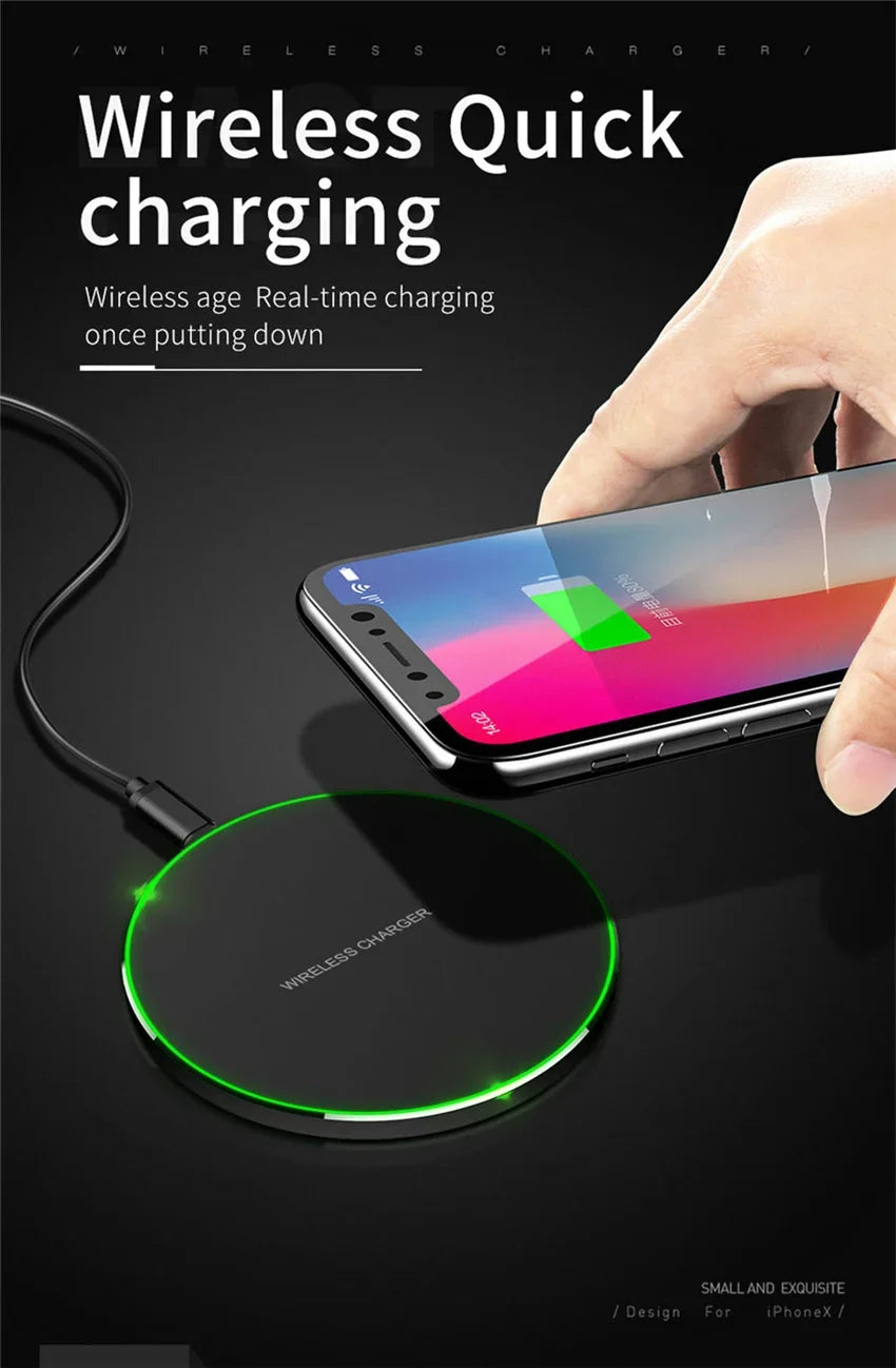 Shopdroplo™ 100W Fast Wireless Charging Pad – Slim Charger for iPhone, Samsung, Xiaomi & More
