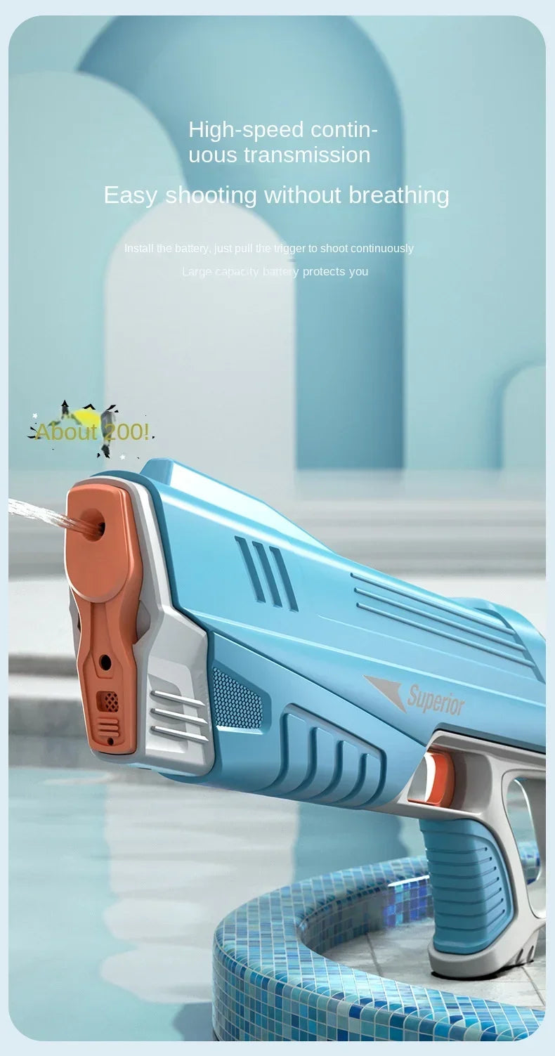 Shopdroplo™ 43cm Full Electric Water Gun – Auto-Fire Toy for Kids (Summer Fun Edition)