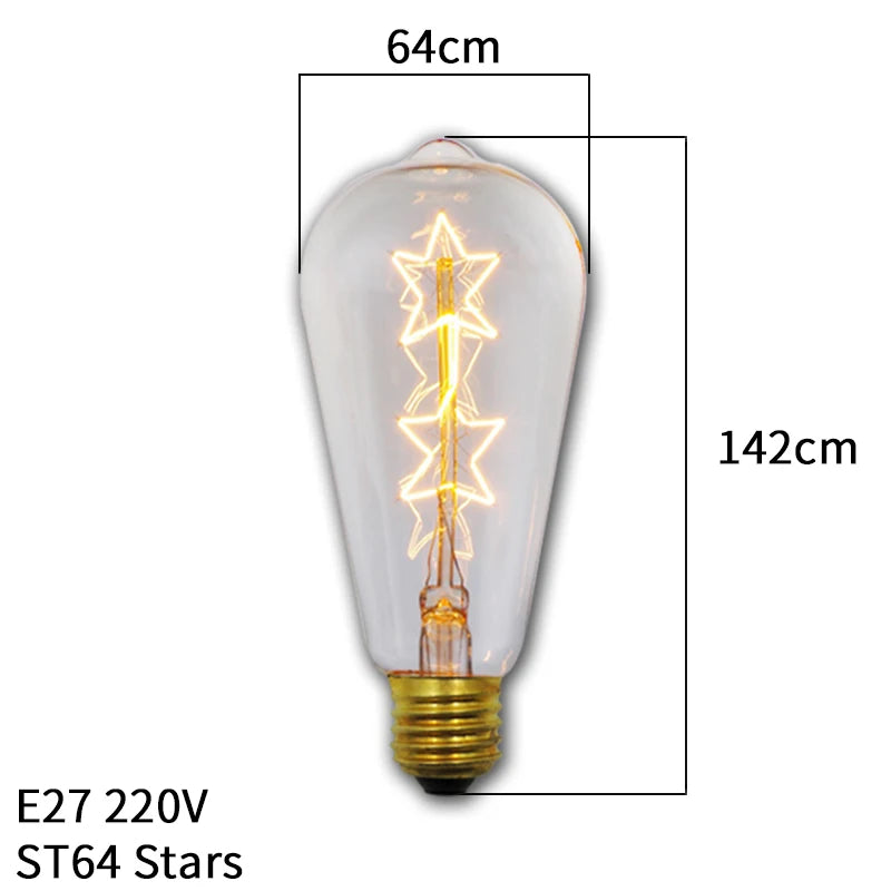 Shopdroplo Dimmable Edison Vintage Light Bulb – E27 40W 220V Retro Amber Glass Incandescent Lamp for Home Decor