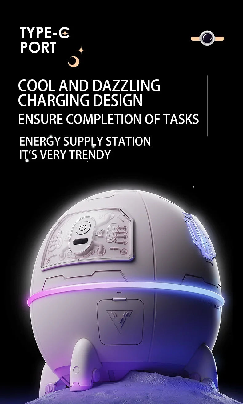 Shopdroplo Portable Astronaut Humidifier with LED Light & Aroma Diffuser – USB Powered Mini Air Purifier for Home & Office