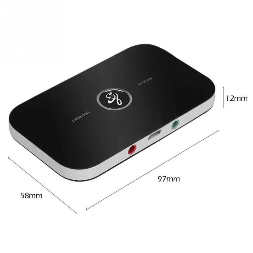 Shopdroplo Bluetooth 5.0 Audio Transmitter & Receiver – 2-in-1 Wireless Adapter with 3.5mm AUX & RCA for Car, TV, PC, Speaker