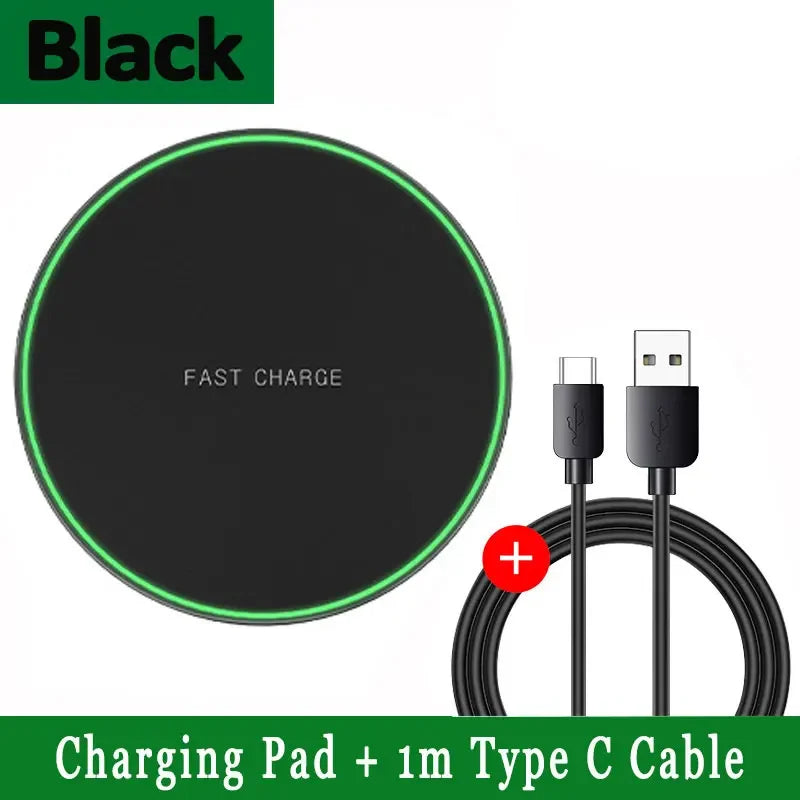 Shopdroplo™ 100W Fast Wireless Charging Pad – Slim Charger for iPhone, Samsung, Xiaomi & More