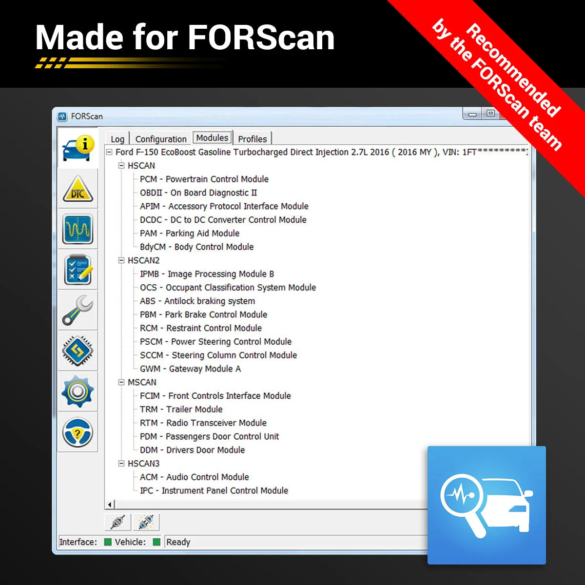 Shopdroplo™ OBDLink EX Ford OBD2 USB Scan Tool – FORScan & OBDwiz Compatible Diagnostic Device